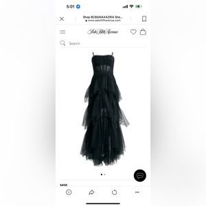 BCBG MAXAZRIA sheer tiered ruffle tulle gown